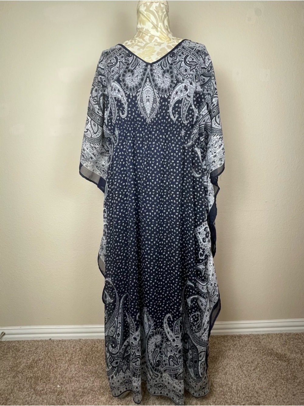 Paisley Boho Kaftan Maxi Dress – Size 2X ✨